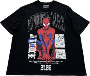 Marvel Spiderman Spider-Man Rhinestone Black T Shirt Mens 2XL & 3XL New