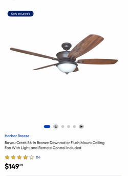 Harbor Breeze Bayou Creek 56-in Bronze Ceiling Fan