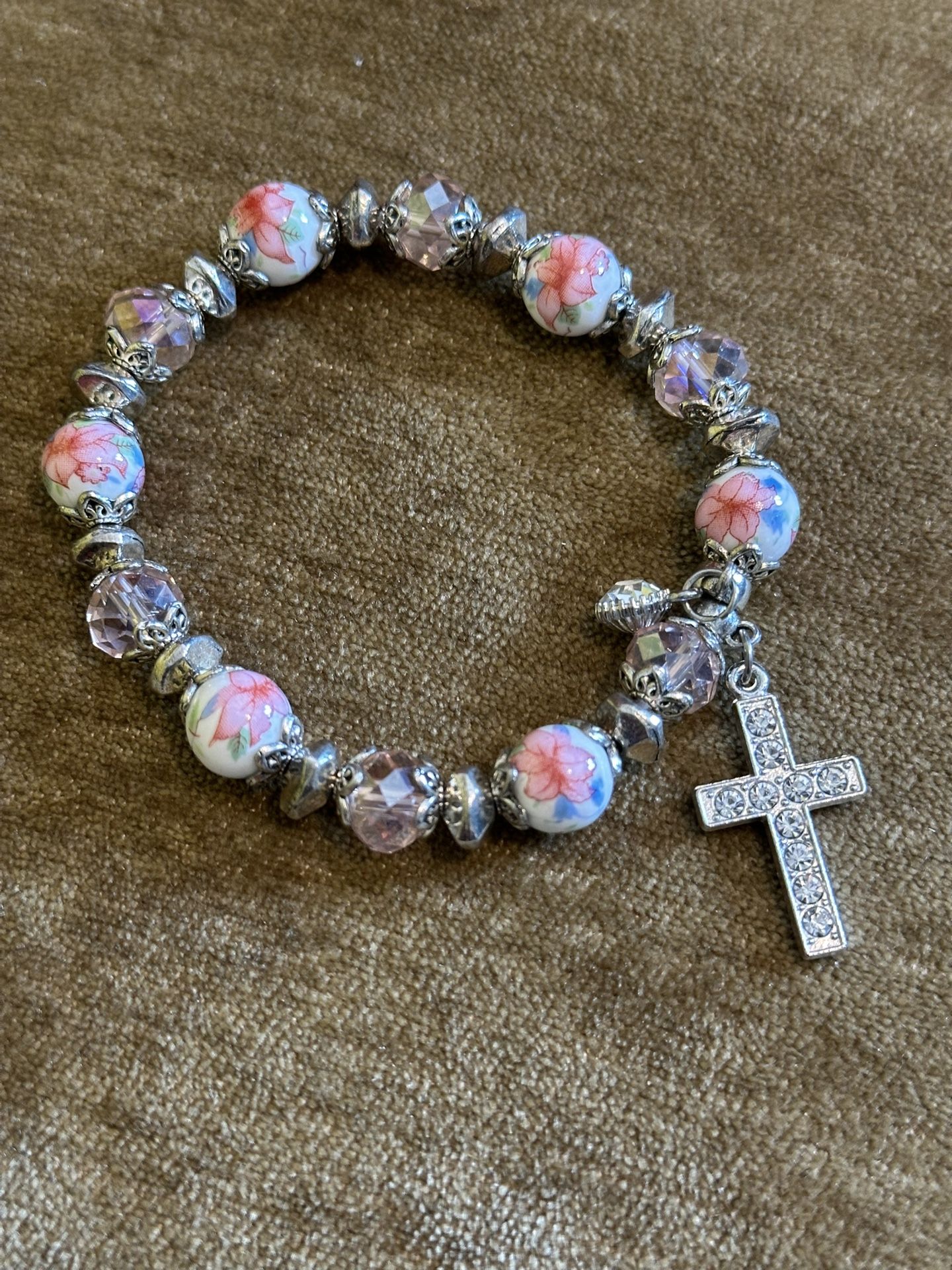 Bracelet With Rhinestone Cross