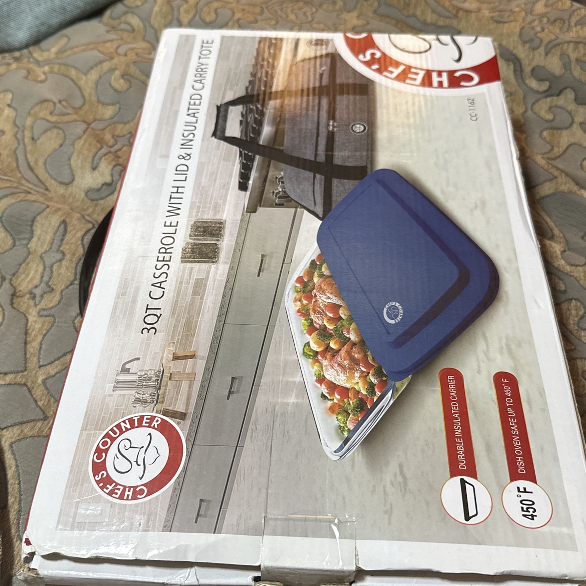 3qt Casserole With Lid & Insulated Carry Tote