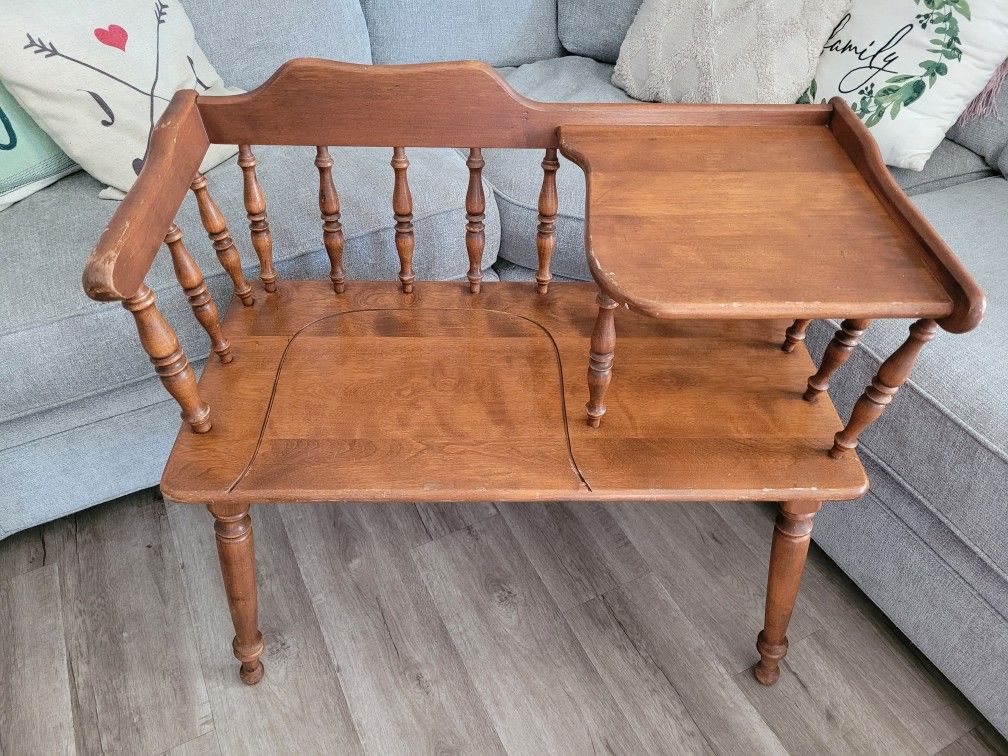 Ethan Allen Vintage Gossip Table Telephone Bench 1950s