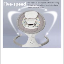 Baby Swing, Baby Rocker, Electric Auto Swing Cradle with 5 Gears Time Set Music Swing Shaker Recline