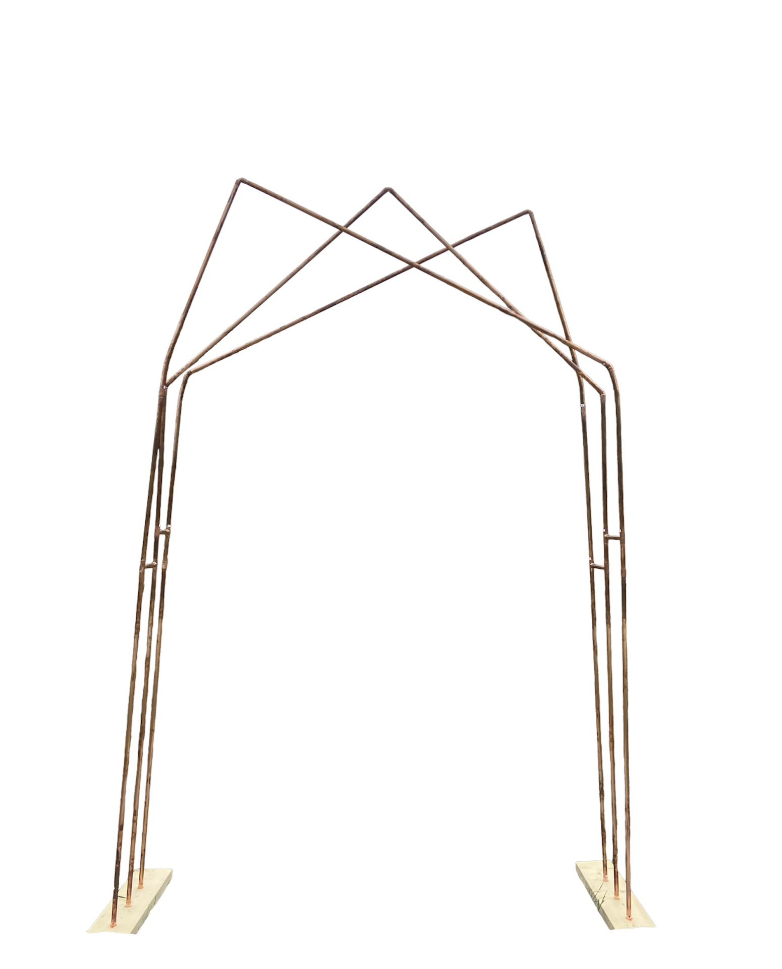 Triple Copper Backdrop frame, 3 peaks copper, Photobooth backdrop wedding Arch.