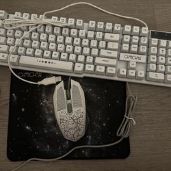 Rainbow Light up Keyboard With Mouse And Galaxy Pad 