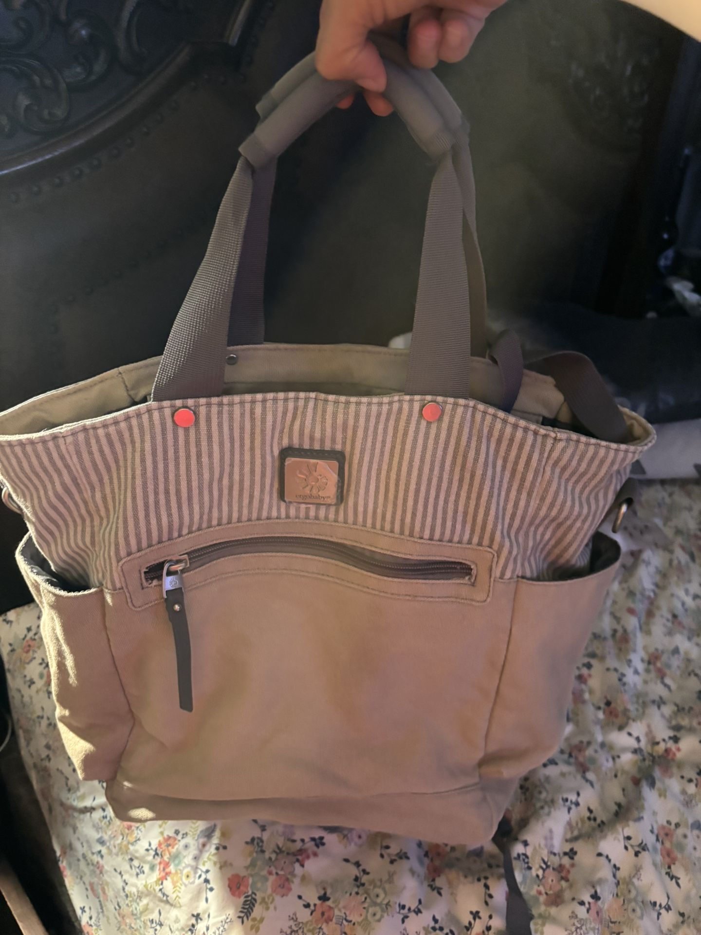 ERGOBABY The Coffee Run Tote Backpack Baby Diaper Bag Grey Unisex