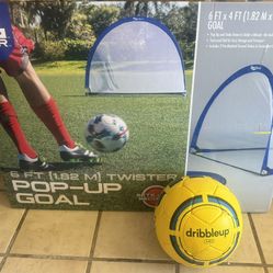 Kids Soccer Setup 6ft Net & Dribble up Ball