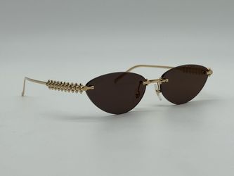 CLASH DE CARTIER CATEYE RIMLESS GOLDEN SUNGLASSES CT0543S NEW 100% GENUINE $2495