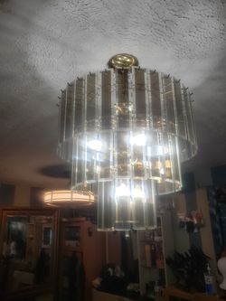 3 tier glass chandelier