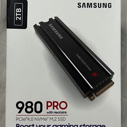 BRAND NEW Samsung 980 PRO SSD with Heatsink 2TB PCIe Gen 4 NVMe M.2 Internal Solid State Hard Drive