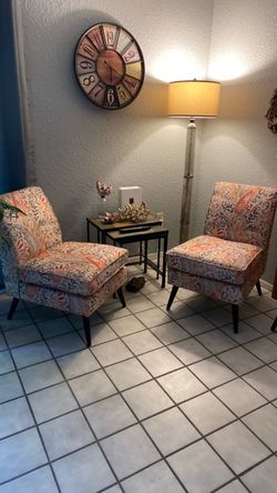Occasional chairs and storage ottoman