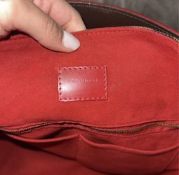 Louis Vuitton Red x Damier Ebene Caissa Hobo Bag 3l414