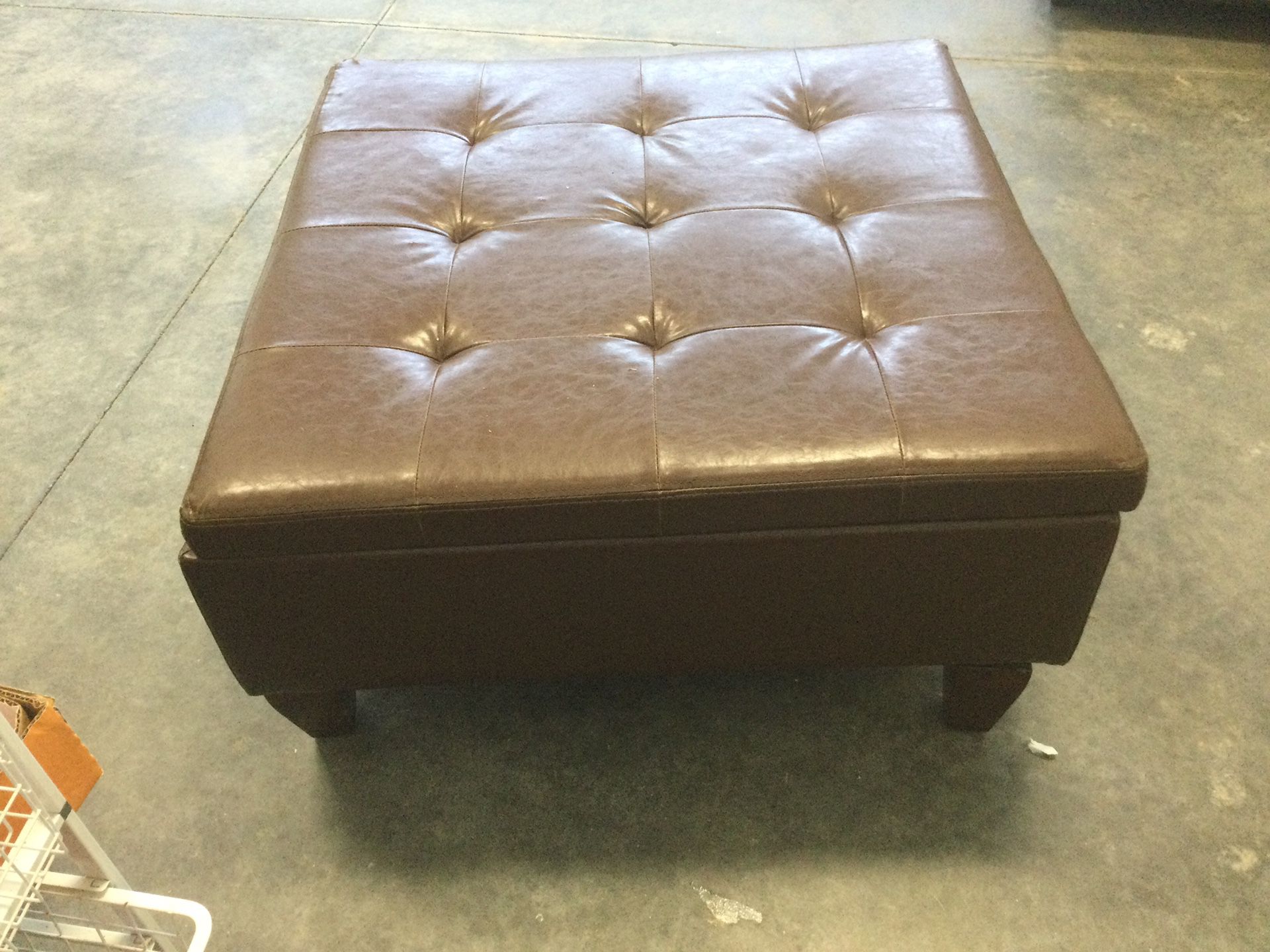 Ottoman Brown Leather With Storage .   Free
