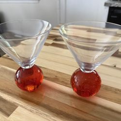 Vintage Martini Glasses Ball Base