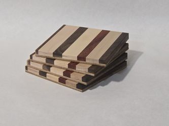 Hand-crafted wooden coasters