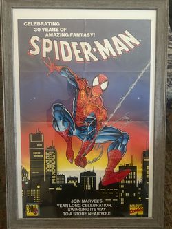 1992 Marvel Comics 30th Anniversary Promo Poster Spider Man