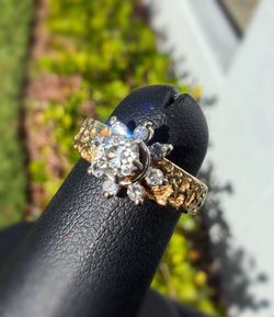 18k yellow gold 0.50CTW Natural Diamond Engagement ring sz 7.00
