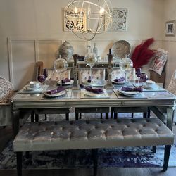 Dining room Table with decorative Items 
