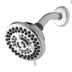 Waterpik 9-Spray 4.5 in. Single Wall Mount 1.8 GPM Fixed Shower Head in Chrome @E3-7