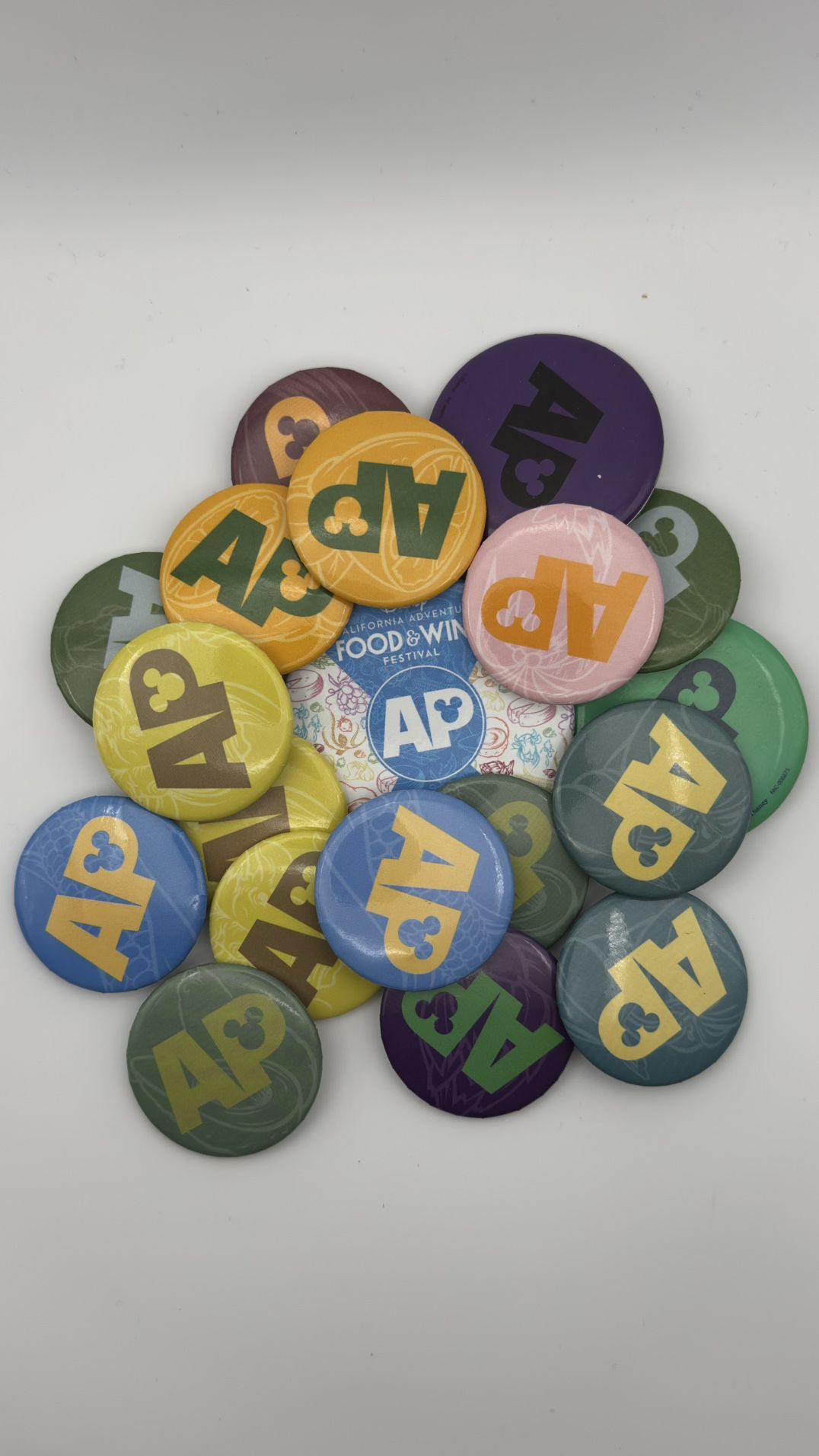 Disney LOT of 19 AP Passholder Button Pin from 2017-2019