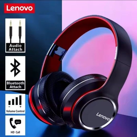 Wireless Bluetooth Headphones Lenovo HD200 Over-Ear Noise
Canceling Super Bass