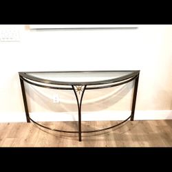Glass Iron Console Table