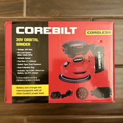 New Corebilt 20V Orbital Sander – Sealed – 