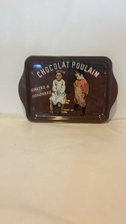 Chocolat Poulain Vintage Advertising Tin Tray