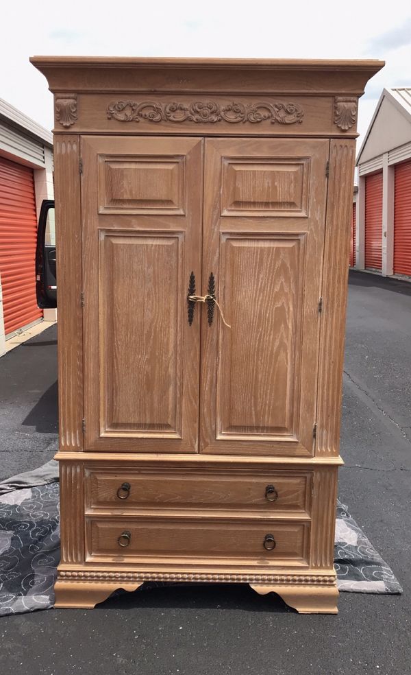 Vintage Solid Wood Country French Style Wardrobe / Armoire for Sale in Indianapolis, IN OfferUp
