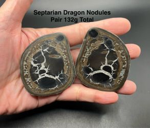 Septarian Dragon Nodules (Pair) from Morocco 132g Total