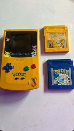 (Authentic) Game Boy Color With Both Pokemon Yellow And Blue Version 