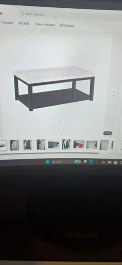 Mesa de café con tapa de marmol
