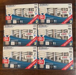 24x FEIT Electric EcoBulb Plus Bright White 13W (60W Equivalent) CFL Spiral Bulbs - NEW in Boxes - Energy Saving 900 Lumens Detailed Listing Descripti