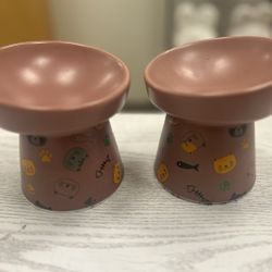 Ceramic Pet Bowls – Set of 2, Multiple Styles and Colors Available
