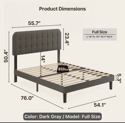 Full size bed frame with headboard New in Irvine Dark Gray