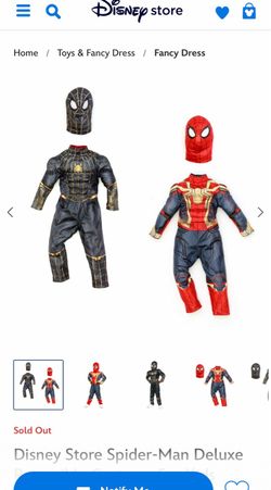 Disney Store Spider-Man Deluxe Reversible Costume For Kids ages 6-7 . Halloween 🎃 costume clean and washed. Cash only. Originally purchased for $55