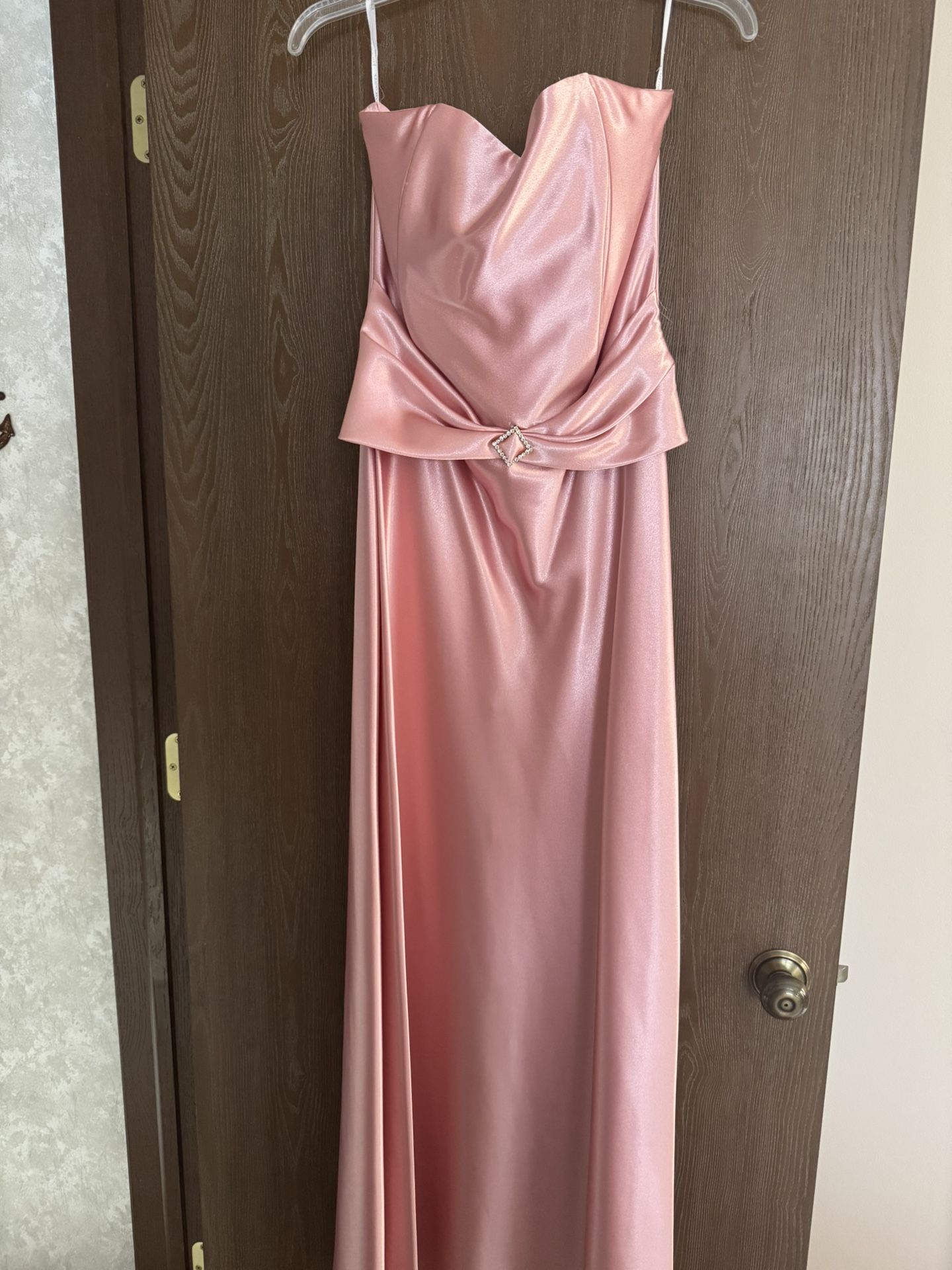 Pink Satin Long Gown