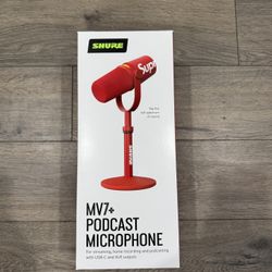 Supreme Shure MV7+ Podcast Microphone Red