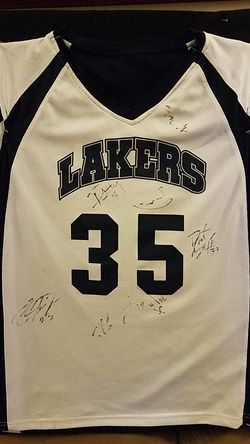 Signed LA Lakers old school jersey
