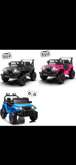 12V Ride on Toys for Toddlers,Electric Vehicles W/Parents Control , blue black pink