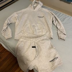 Light Oatmeal Essentials Hoodie N Shorts