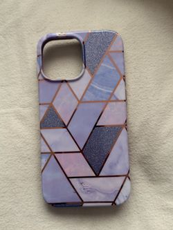 VC Purple Marble Geometric iPhone Case