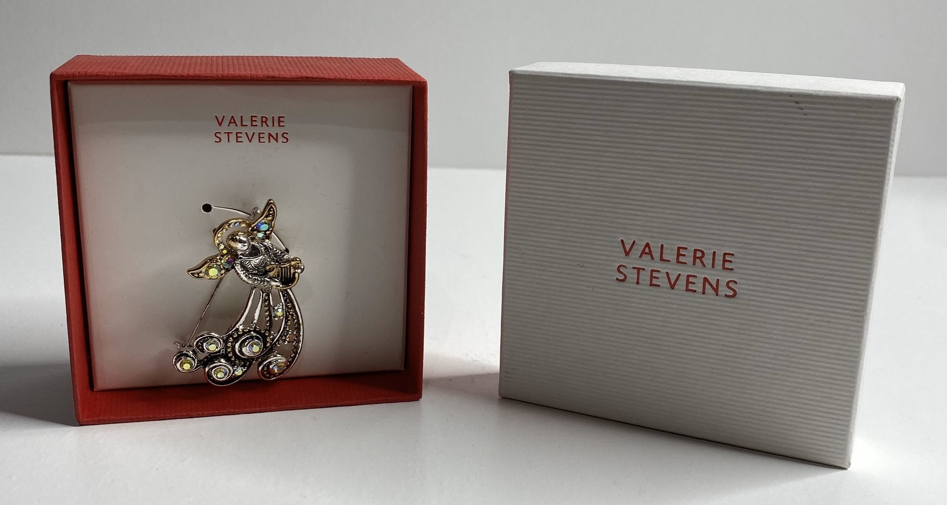 Valerie Stevens Rhinestone Angel Brooch