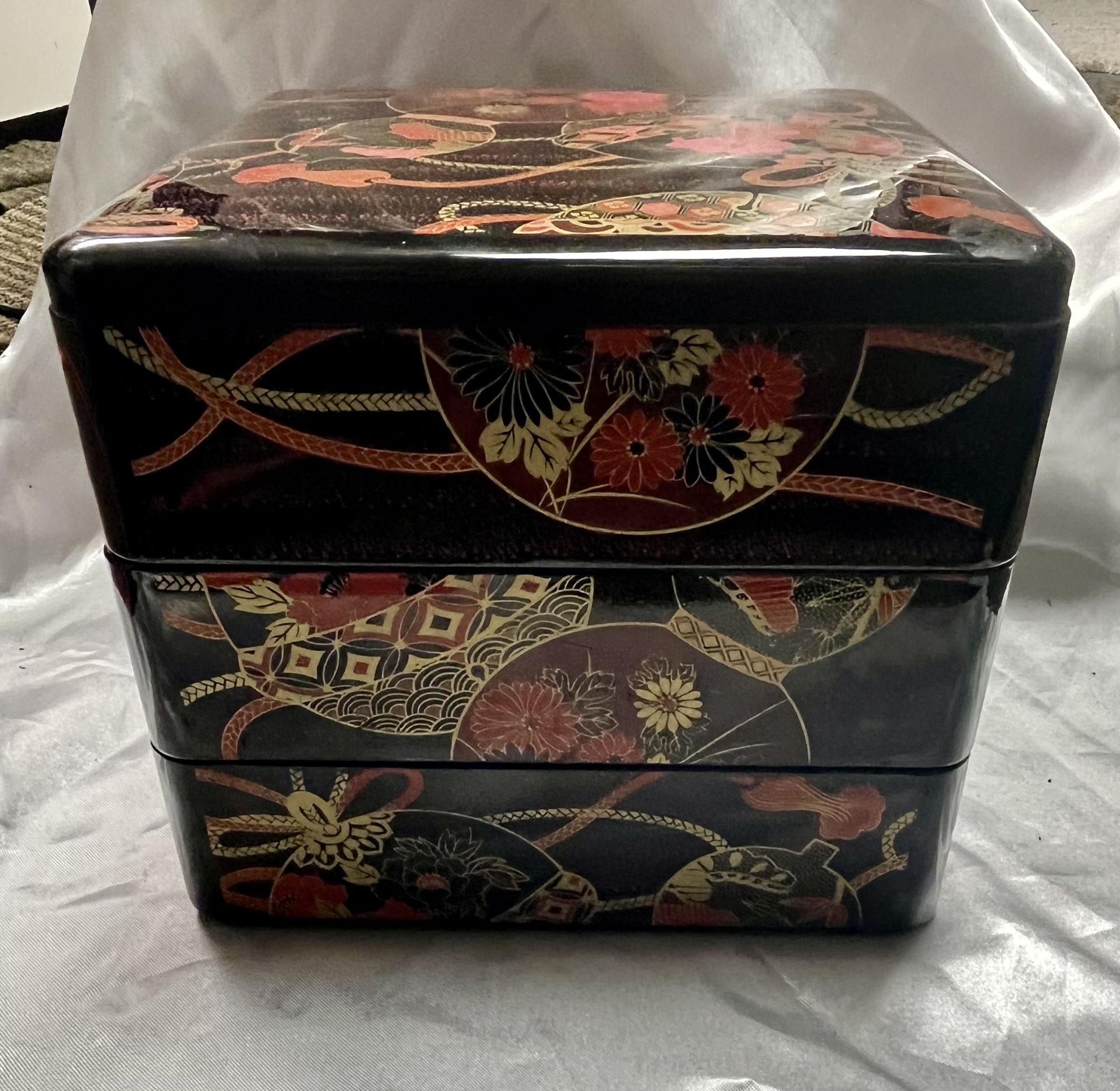 Japanese Three Tier Lacquer Bento Lunch Box