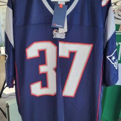 Fanatics Vintage New England Patriots Blue Color #37 Rodney Harrison, Size Large- New