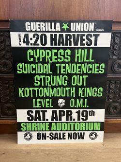 RARE Cypress Hill Vintage Concert Poster 4:20 Harvest Festival 2003 Hip Hop Rap Memorabilia