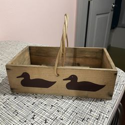 Cute Duck Handmade Wooden Basket