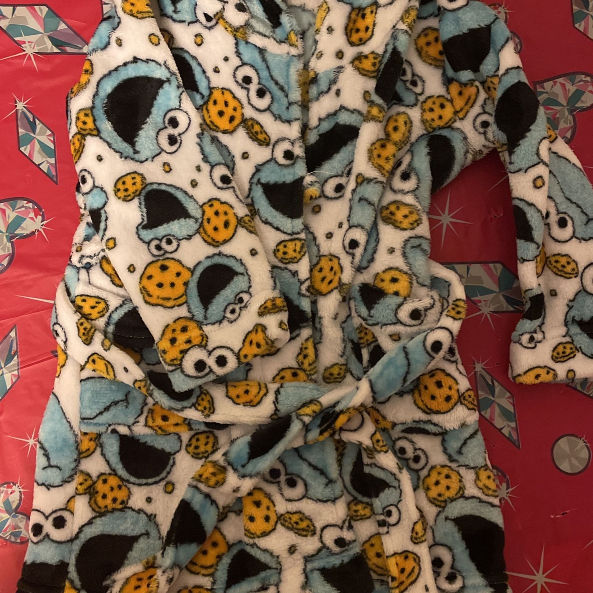 Cookie Monster 3T fuzzy Bath Robe