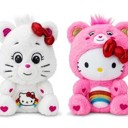 Hello Kitty And Friends X Care Bears Cheer Bear Collectible Plush 2 Pack