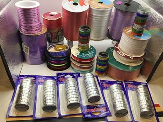 Ribbons different size and colors , curly ribbons plus more