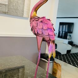 Indoor Outdoor pink flamingo metal 3-D statue pool/garden/deck/patio